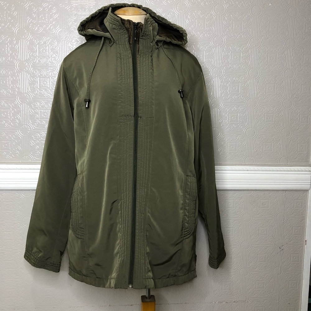 Vintage P.A. Originals Olive Green Hooded Parka Jacket Gorpcore Retro 90s Large